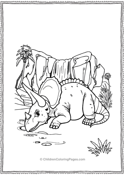 Triceratops-Lying-Down-To-Rest Free PDF Printable