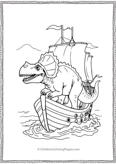 Triceratops-On-A-Pirate-Ship Free PDF Printable