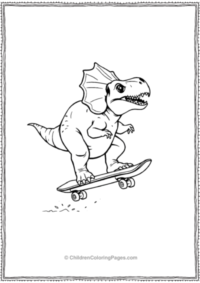 Triceratops-Performing-Tricks-On-A-Skatebaord Free PDF Printable