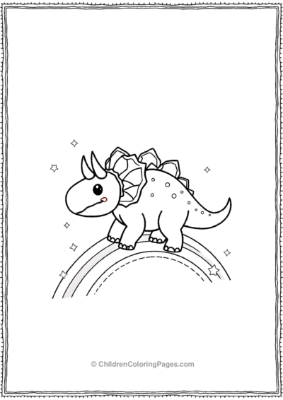 Triceratops-Ridding-A-Rainbow Free PDF Printable