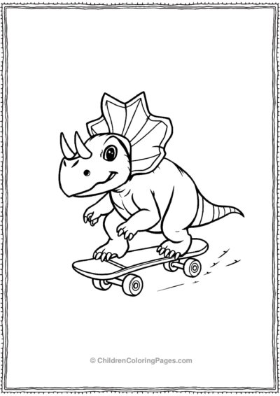 Triceratops-Ridding-A-Skateboard Free PDF Printable