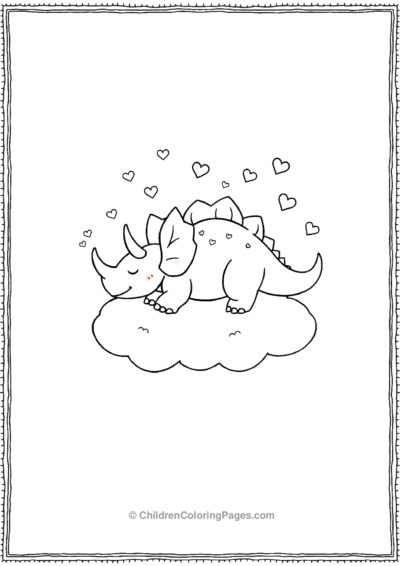 Triceratops-Sleeping-On-A-Cloud Free PDF Printable