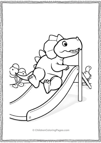 Triceratops-Sliding-Down-A-Slide Free PDF Printable