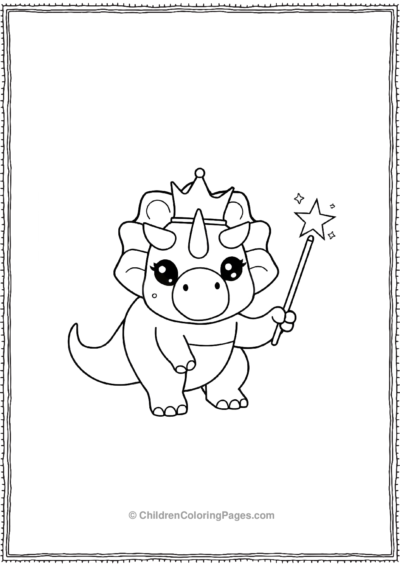 Triceratops-Wearing-A-Crown Free PDF Printable