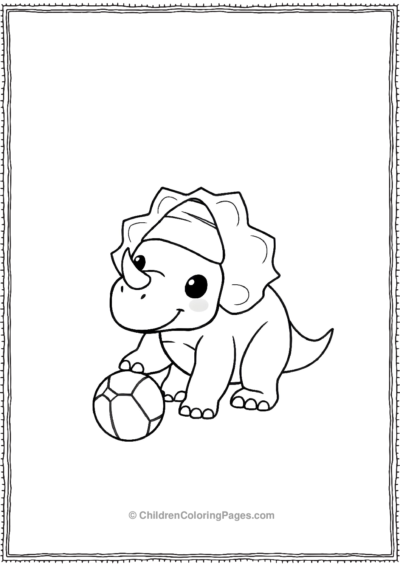 Triceratops-Wearing-A-Hat Free PDF Printable