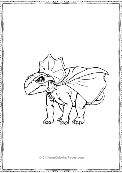 Triceratops-Wearing-A-Superhero-Cape Free PDF Printable