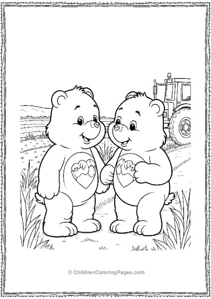 Two Care Bears Standing Together Free PDF Printable