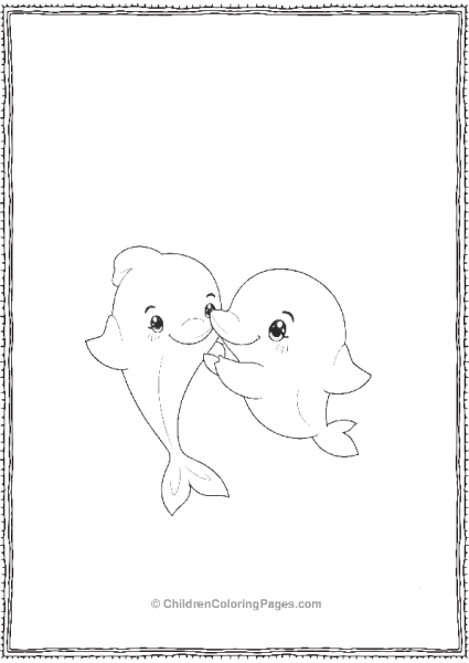 Two Cute Dolphins  Free PDF Printable