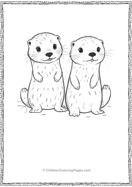 Two Otters Smiling Free PDF Printable