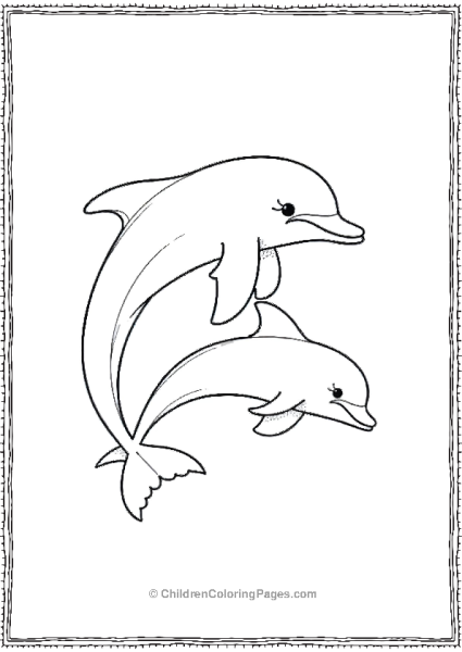 Two Playful Dolphins Free PDF Printable