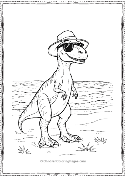 Velociraptor Wearing A Hat And Sunglasses Standing Free PDF Printable