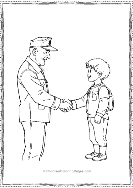 Veteran And Child Shaking Hands Free PDF Printable