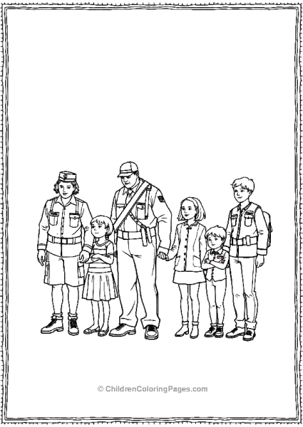 Veterans Holding Hands With Kids Free PDF Printable