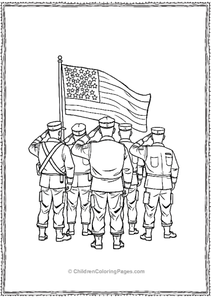 Veterans Saluting Flag Free PDF Printable