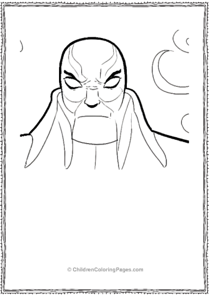 Yokai Face Coloring Sheet Free PDF Printable