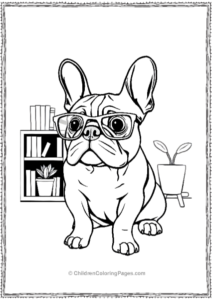 French Bulldog Wearing Glasses Free PDF Printable