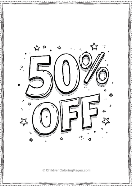 A Bold Black Friday Fifty Percent Off Banner With Stars And Confetti Free PDF Printable