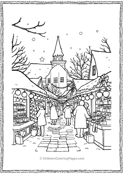 A Bustling Christmas Market Free PDF Printable