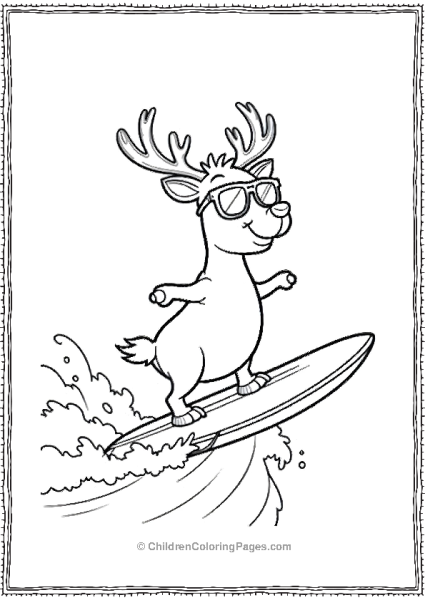 A Cartoon Reindeer Wearing Sunglasses And Riding A Bicycle Free PDF Printable