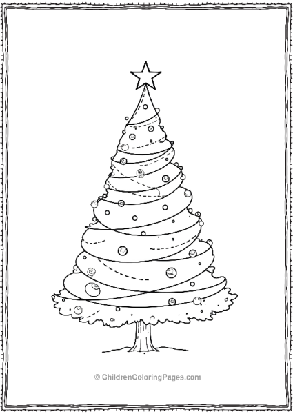 A Christmas Tree Made Of Spirals Free PDF Printable