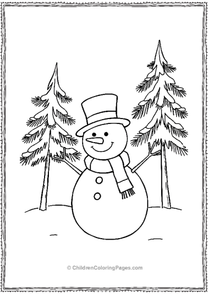 A Classic Snowman With A Stovepipe Hat Surrounded By Decorations Free PDF Printable