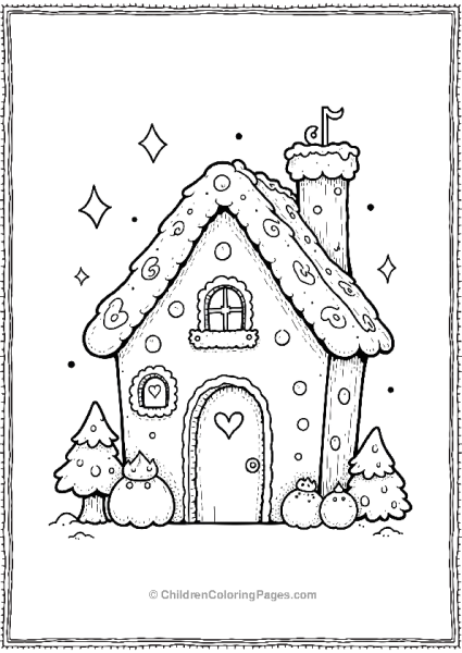 A Decorated Gingerbread House Free PDF Printable