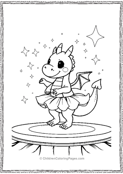 A Dragon In A Tutu On A Stage Free PDF Printable