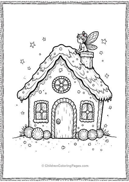 A Fairy On Top Of A Gingerbread House Free PDF Printable