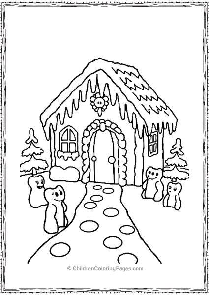 A Gingerbread House And Some Bears Free PDF Printable