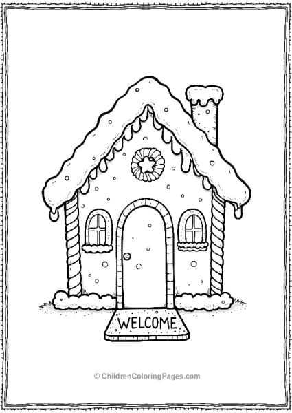 A Gingerbread House Welcome Mat Free PDF Printable