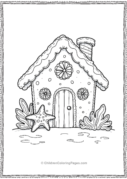 A Gingerbread House With Chocolate Coral Pillars  Free PDF Printable