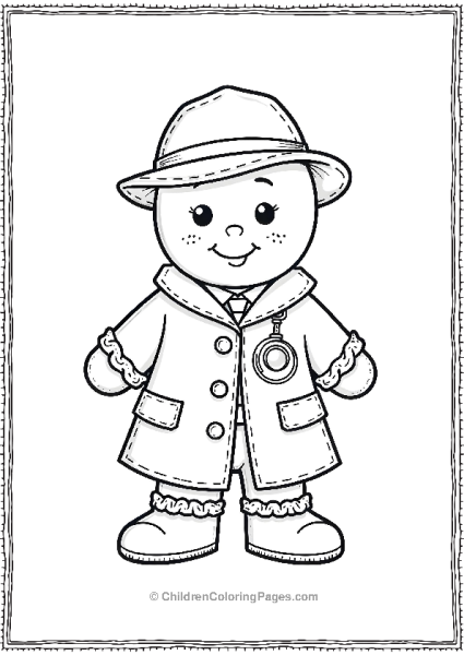 A Gingerbread Man In A Detective Outfit Free PDF Printable