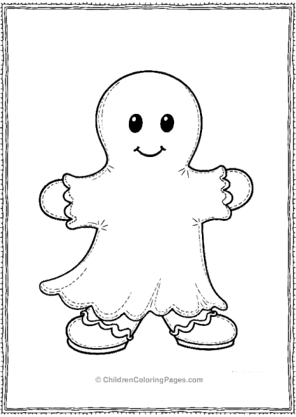 A Gingerbread Man In A Spooky Ghost Costume Scaled Free PDF Printable