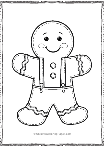 A Gingerbread Man With Icing Stripes Resembling A Suit Free PDF Printable