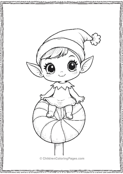 A Kawaii Elf With Big Shiny Eyes Sitting On A Pepper Free PDF Printable