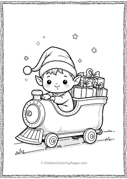 A Kawaii Elf With Chubby Cheeks And A Santa Hat Free PDF Printable