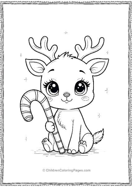 A Kawaii Reindeer With Oversized Sparkling Eyes Free PDF Printable