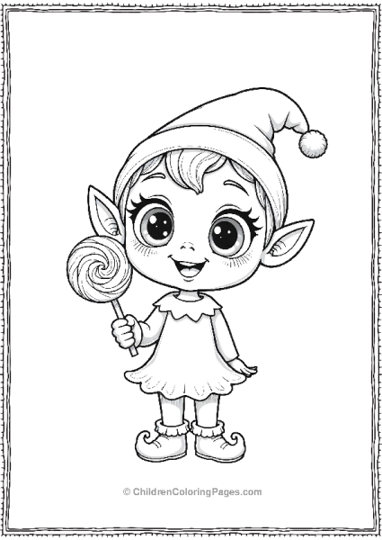 A Kawaii Style Elf With Oversized Sparkling Eyes Holding A Wand Free PDF Printable