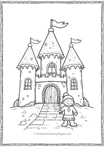 A Knight Standing In Front Of A Gingerbread House Free PDF Printable