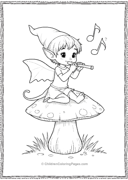 A Magical Forest Elf With Pointy Ears Sitting On A Log Free PDF Printable