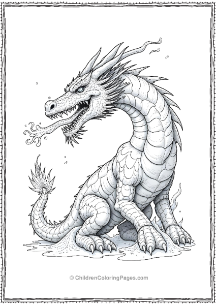 A Majestic Dragon Breathing Fire Free PDF Printable