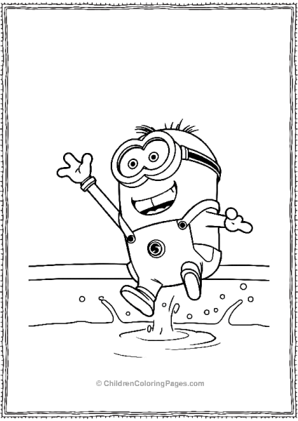 A Minion Doing A Cannonball Jump Into A Pool Free PDF Printable