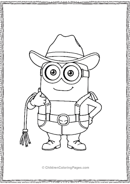 A Minion Dressed As A Cowboy With A Cowboy Hat And A Lasso Free PDF Printable