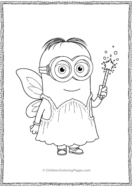 A Minion Dressed As A Fairy With Delicate Wings Free PDF Printable