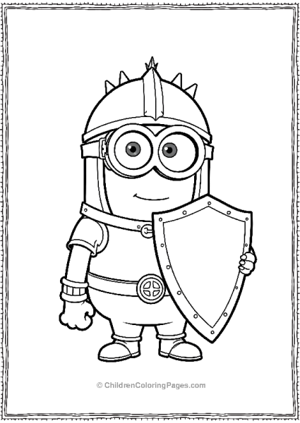 A Minion Dressed As A Knight With A Shield And A Helmet Free PDF Printable