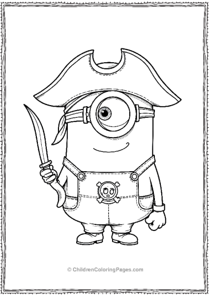 A Minion Dressed As A Pirate With An Eyepatch And A Parrot Free PDF Printable