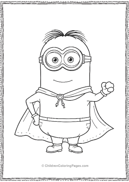 A Minion Dressed As A Superhero With A Flowing Cape Free PDF Printable