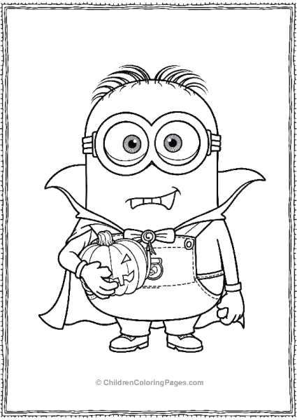 A Minion Dressed As A Vampire With A Cape And Fangs Free PDF Printable