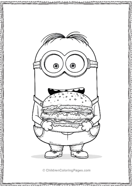 A Minion Eating A Giant Burger With Toppings 1 Free PDF Printable