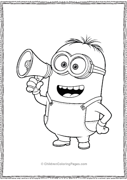 A Minion Holding A Megaphone And Shouting Enthusiastically Free PDF Printable